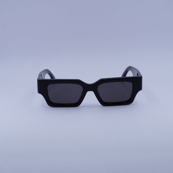 Palm Angels PERI086 HYDE 1007 Sunglasses Black Rectangle Frame, Dark Grey Lenses - Picture 3 of 11